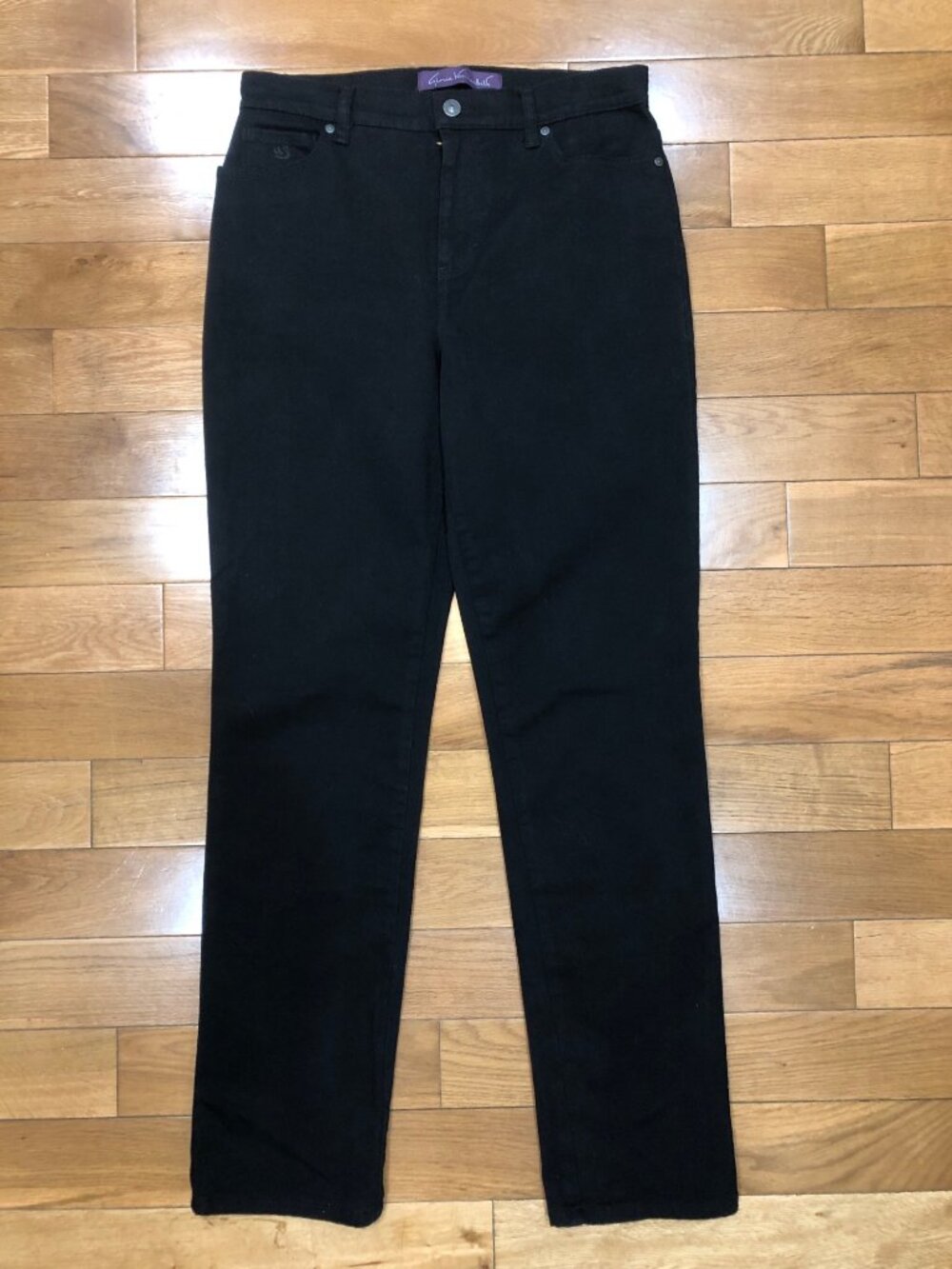 Gloria Vanderbilt Amanda Slimming High Rise Tapered Leg Black Jeans Size 6 AVE
